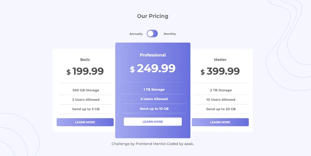 Price component screen shot