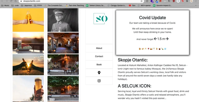 Screen shot from skopje otantic landing page